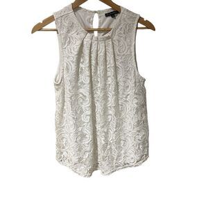 Adrianna Papell sleeveless lace top Size L